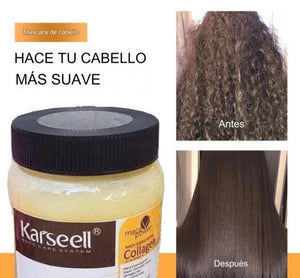 Karseell Tratamiento capilar con colágeno 100% EFECTIVO, reparación profunda, acondicionador, aceite de argán, colágeno para el cabello, esencia para cabello seco dañado, todo tipo de cabello