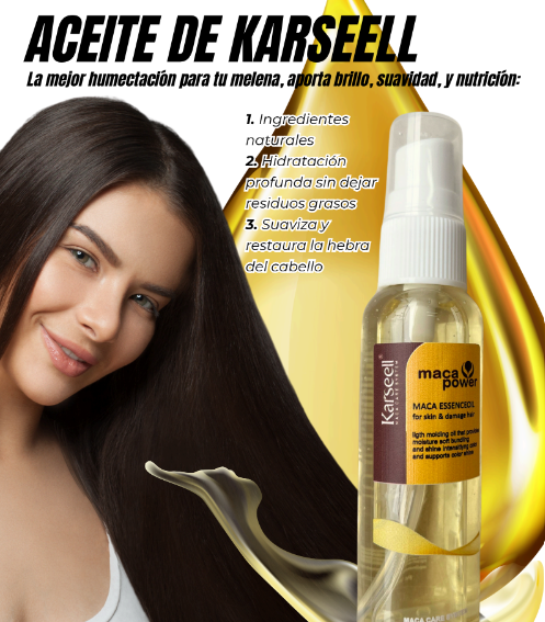 Suero Capilar de Aceite KARSEELL de Argán Marroquí – 50ml de pura nutrición 🌰💧, con una fórmula prensada en frío para mantener todas sus propiedades y ofrecerte el mejor cuidado